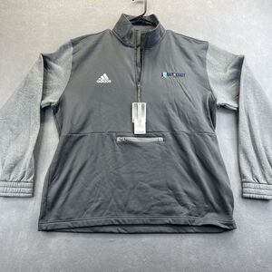 Adidas team 1/4 zip Sweatshirt Mens Gray Fleece Pocket size 2XL East Coast Pro